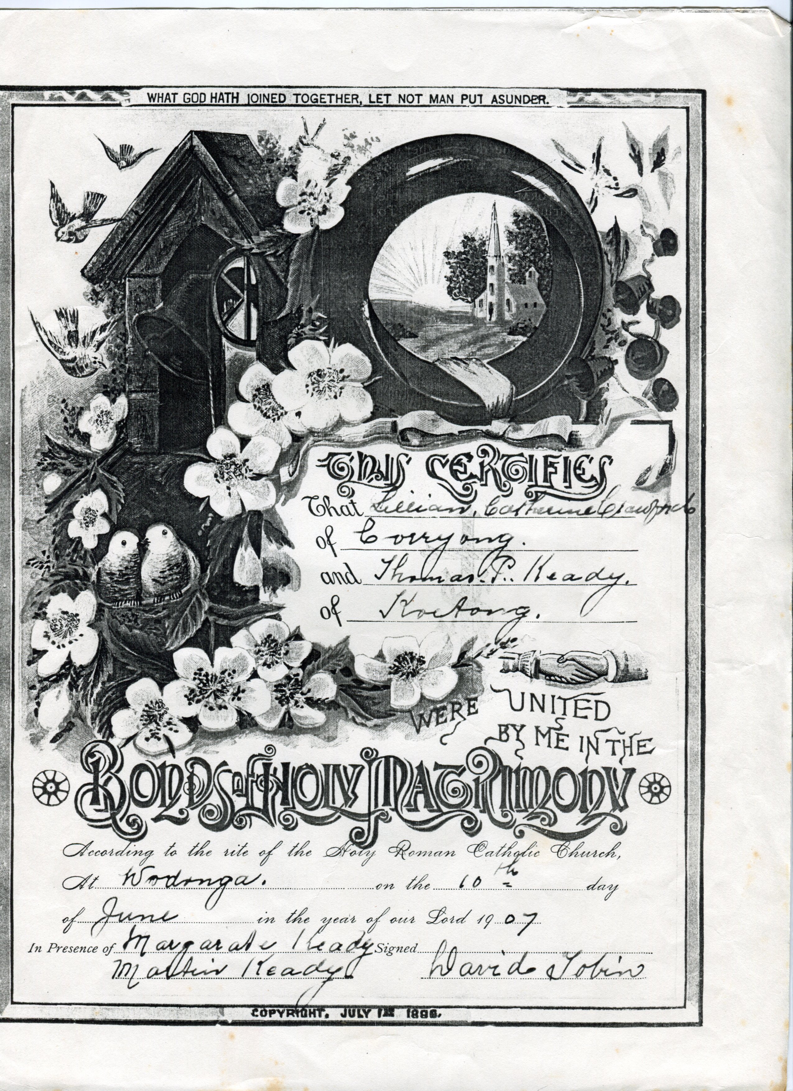 Thomas and Veronic's Marriage. Source:Veronica Keady